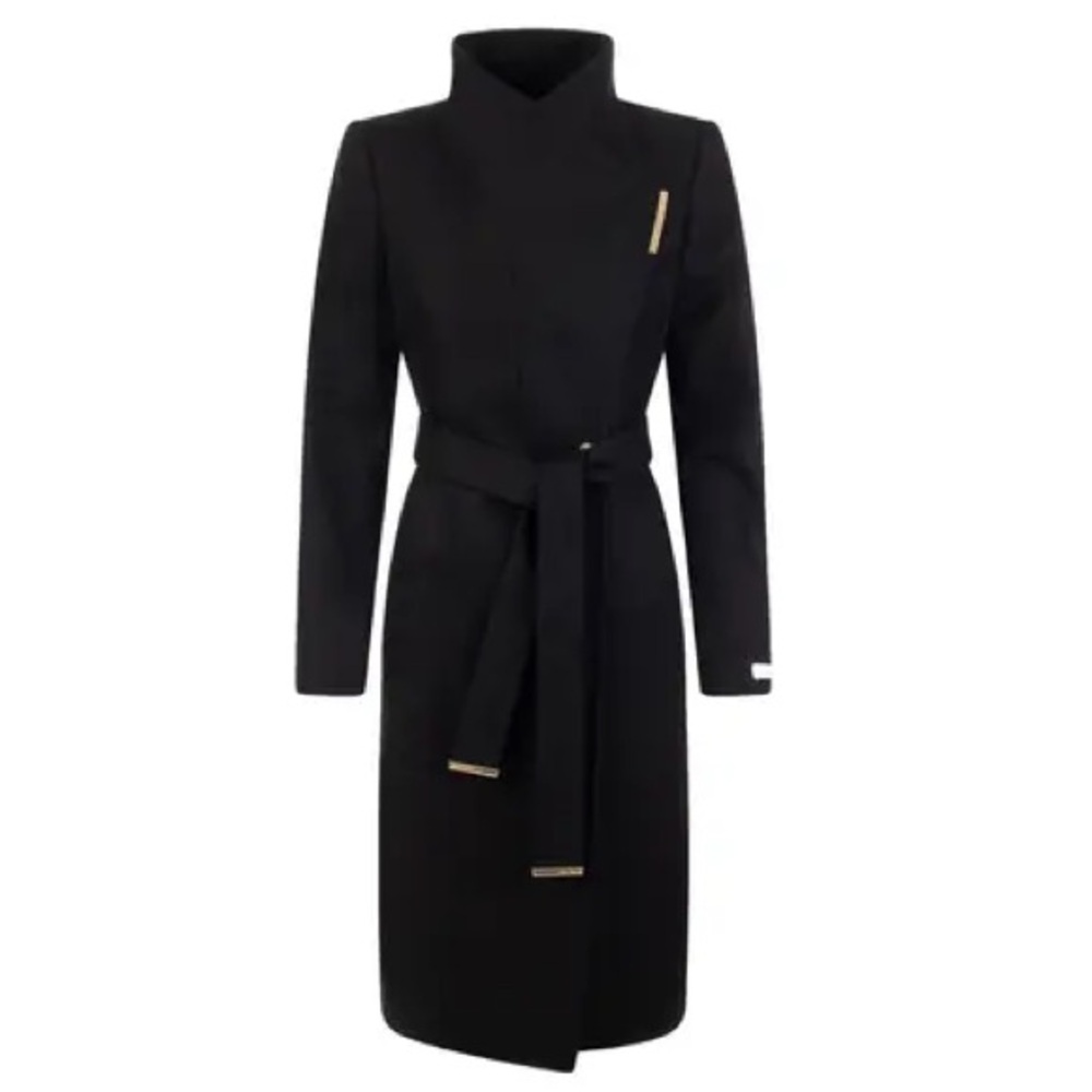 Ted Baker Wool Trench Coat Black